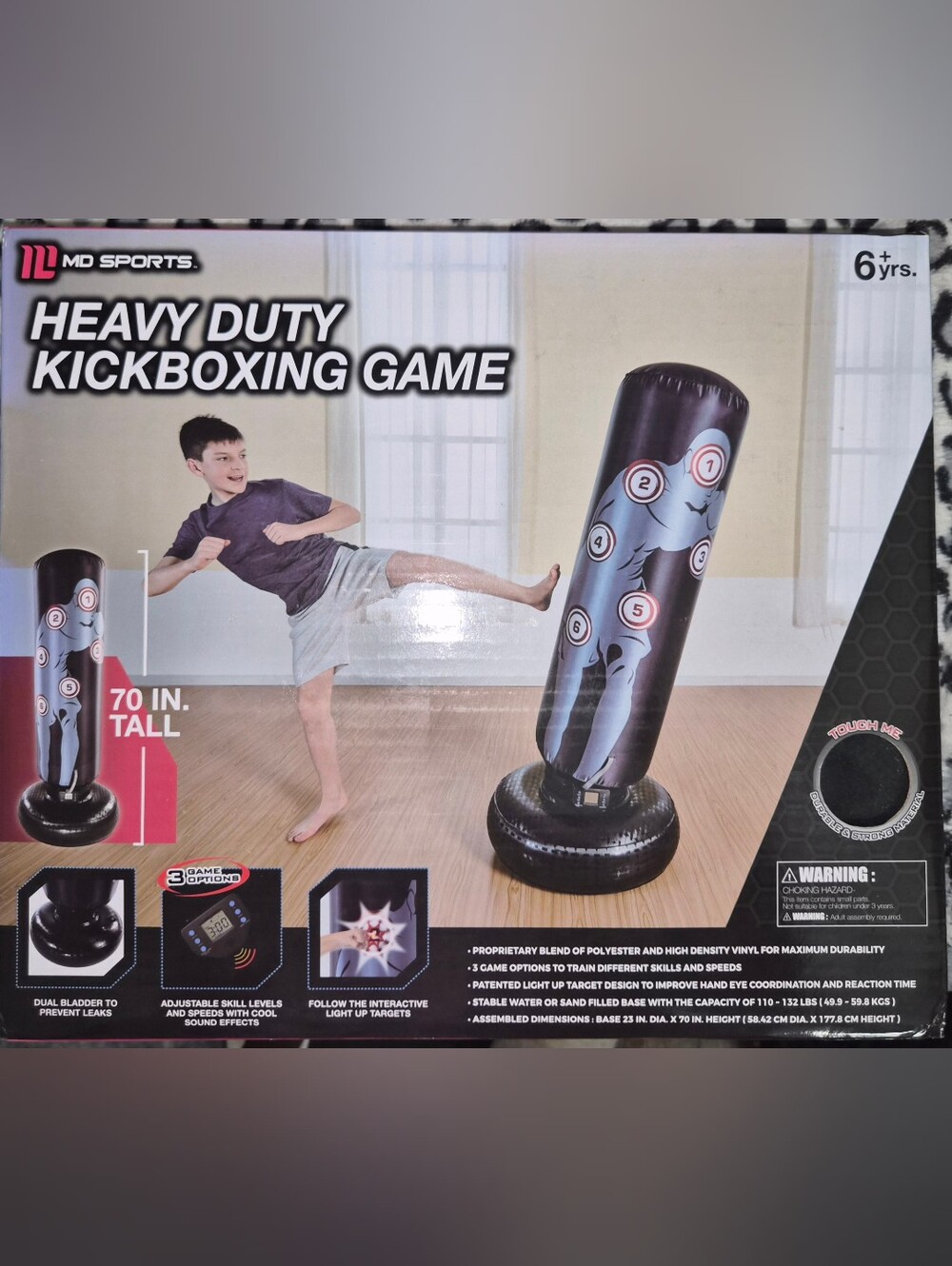 MD Sports 70" Heavy Duty Interactive Kickboxing Game Punching Bag